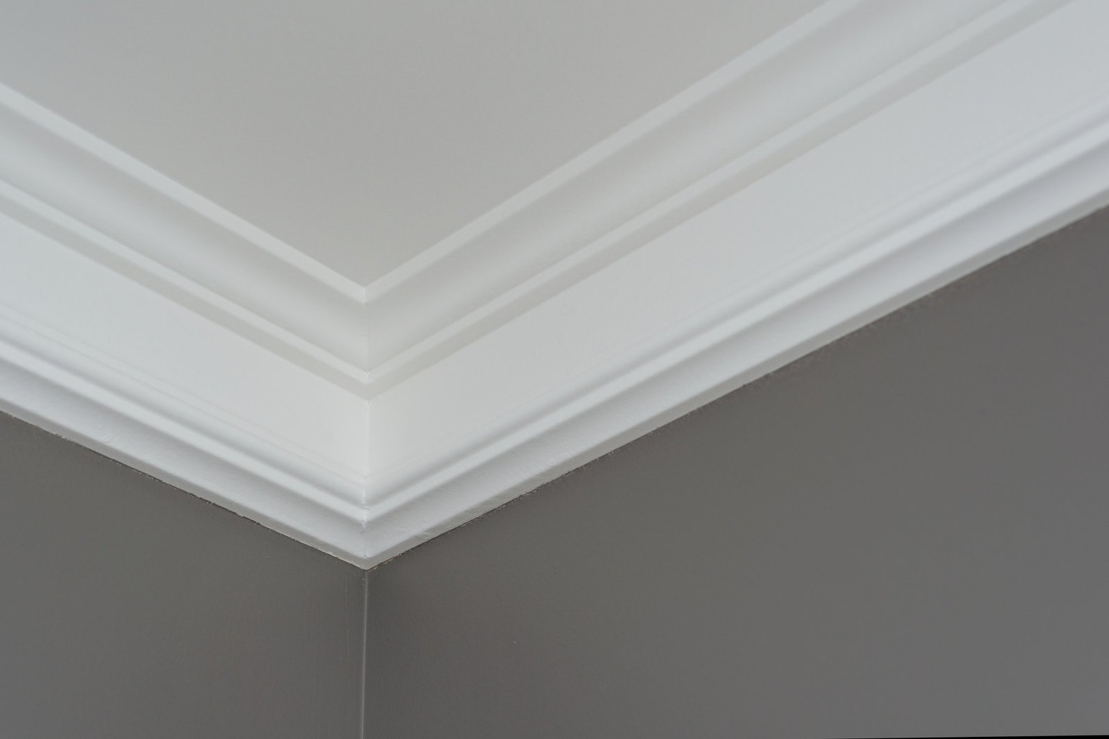 Details in the interior close-up. Ceiling moldings, part of intricate corner.